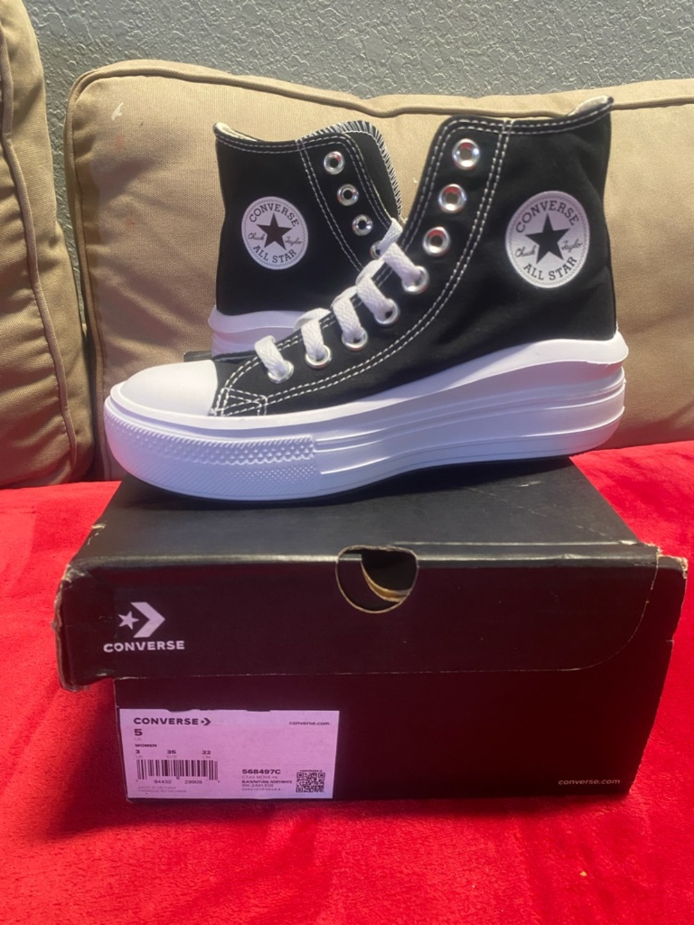 Converse Black & White Platform Chuck Taylor High Top Sneakers